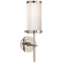 Bryant Bath Sconce in Polished Nickel with White Glass