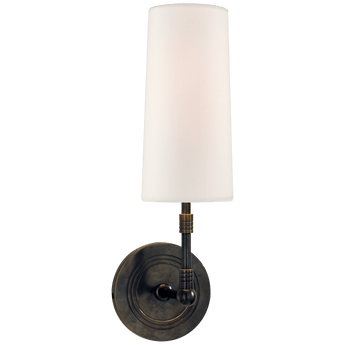 Ziyi Sconce in Bronze with Linen Shade