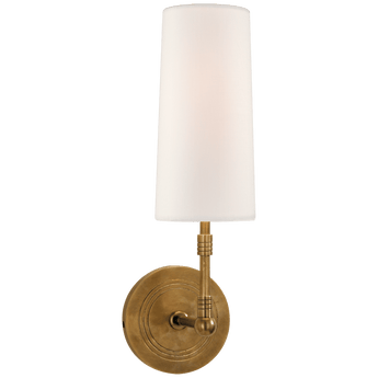 Ziyi Sconce in Hand-Rubbed Antique Brass with Linen Shade