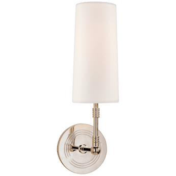 Ziyi Sconce in Polished Nickel with Linen Shade