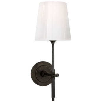 Bryant Sconce in Bronze with White Glass Shade