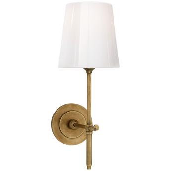 Bryant Sconce in Hand-Rubbed Antique Brass with White Glass Shade