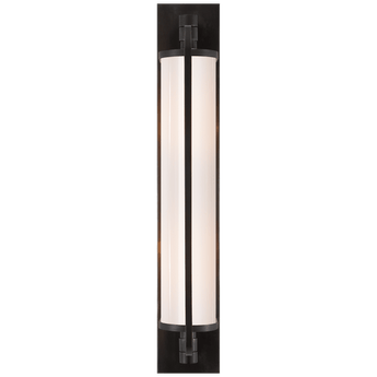 Keeley Tall Pivoting Sconce in Bronze with White Glass