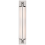 Keeley Tall Pivoting Sconce in Polished Nickel with White Glass