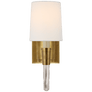 Vivian Single Sconce in Hand-Rubbed Antique Brass with Linen Shade