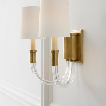 Vivian Double Sconce, a premium Decorative light by Visual Comfort. Close - up image of its design.