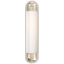 Selecta Long Sconce in Polished Nickel with White Glass