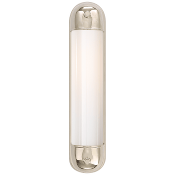 Selecta Long Sconce in Polished Nickel with White Glass