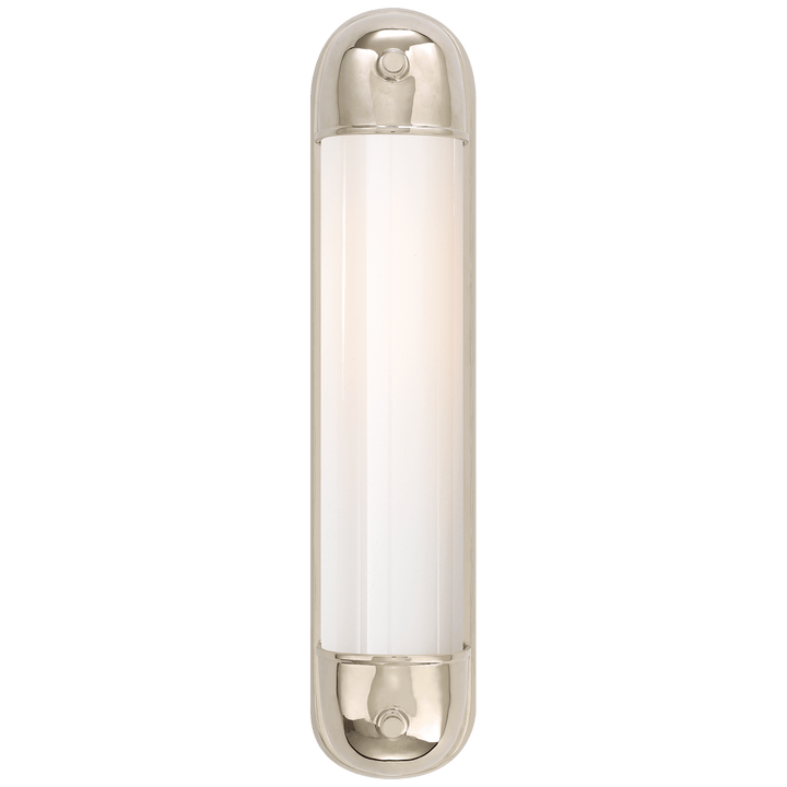 Selecta Long Sconce in Polished Nickel with White Glass
