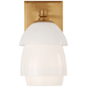 Hand-Rubbed Antique Brass / white-glass