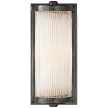 Dresser Short Glass Rod Light in Bronze with Frosted Glass Liner