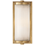 Dresser Short Glass Rod Light in Hand-Rubbed Antique Brass with Frosted Glass Liner