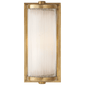 Dresser Short Glass Rod Light in Hand-Rubbed Antique Brass with Frosted Glass Liner