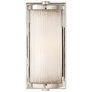 Dresser Short Glass Rod Light in Polished Nickel with Frosted Glass Liner