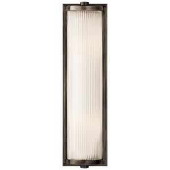 Dresser Long Glass Rod Light in Bronze with Frosted Glass Liner