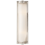 Dresser Long Glass Rod Light in Polished Nickel with Frosted Glass Liner