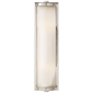 Dresser Long Glass Rod Light in Polished Nickel with Frosted Glass Liner