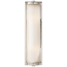Dresser Long Glass Rod Light in Polished Nickel with Frosted Glass Liner