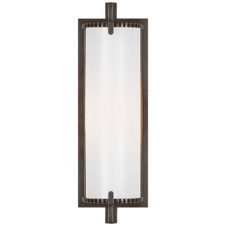 Calliope Short Bath Light in Bronze with White Glass