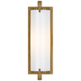 Calliope Short Bath Light in Hand-Rubbed Antique Brass with White Glass