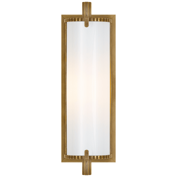 Calliope Short Bath Light in Hand-Rubbed Antique Brass with White Glass