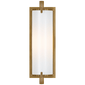 Calliope Short Bath Light in Hand-Rubbed Antique Brass with White Glass