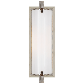 Calliope Short Bath Light in Polished Nickel with White Glass