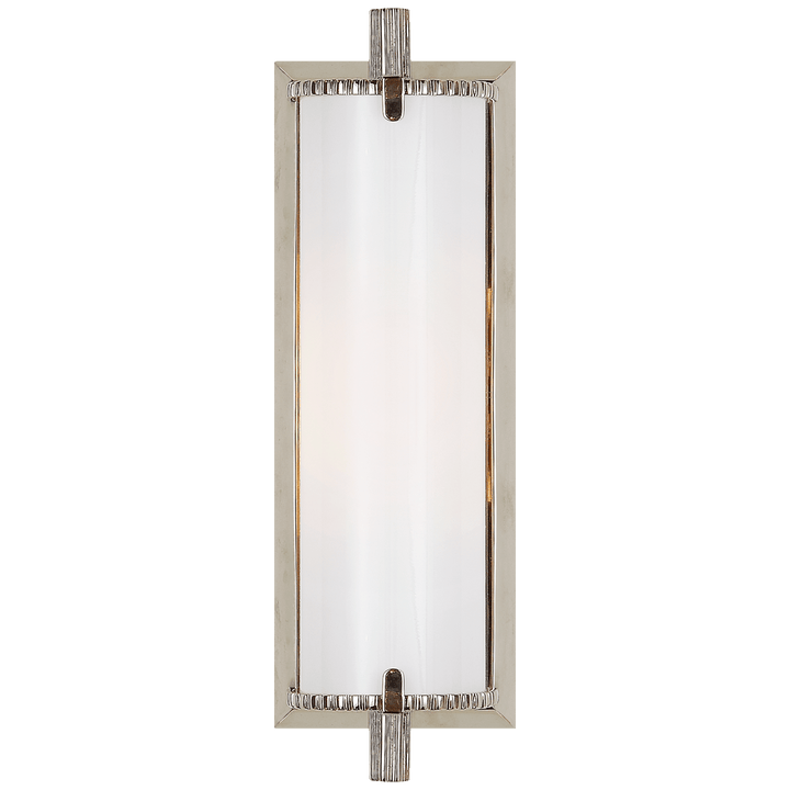 Calliope Short Bath Light in Polished Nickel with White Glass