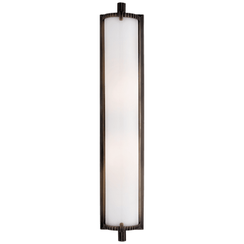 Calliope Tall Bath Light in Bronze with White Glass