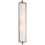 Calliope Tall Bath Light in Hand-Rubbed Antique Brass with White Glass