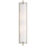 Calliope Tall Bath Light in Polished Nickel with White Glass