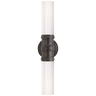 Graydon Double Bath Light in Bronze with White Glass