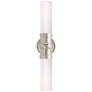 Graydon Double Bath Light in Polished Nickel with White Glass