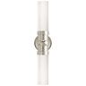 Graydon Double Bath Light in Polished Nickel with White Glass
