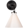 Katie Small Conical Sconce, a premium Bath light by Visual Comfort. Close - up image of its design.