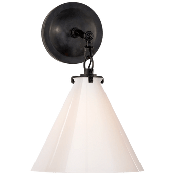 Katie Small Conical Sconce, a premium Bath light by Visual Comfort. Close - up image of its design.