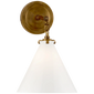 Katie Small Conical Sconce, a premium Bath light by Visual Comfort. Close - up image of its design.