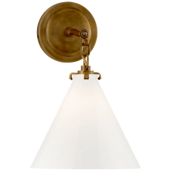 Katie Small Conical Sconce, a premium Bath light by Visual Comfort. Close - up image of its design.