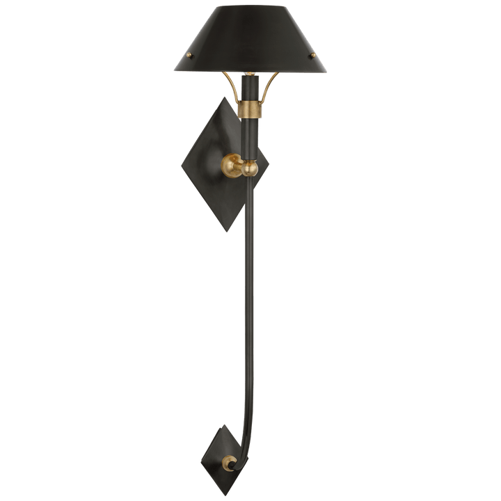 Turlington XL Sconce in Bronze and Hand-Rubbed Antique Brass with Bronze Shade