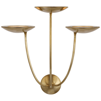 Keira Large Triple Sconce in Hand-Rubbed Antique Brass