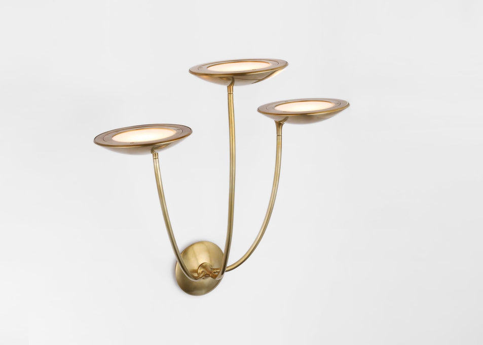 Keira Large Triple Sconce in Hand-Rubbed Antique Brass