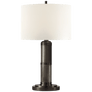 Longacre Small Table Lamp in Bronze with Linen Shade