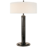 Longacre Tall Table Lamp in Bronze with Linen Shade