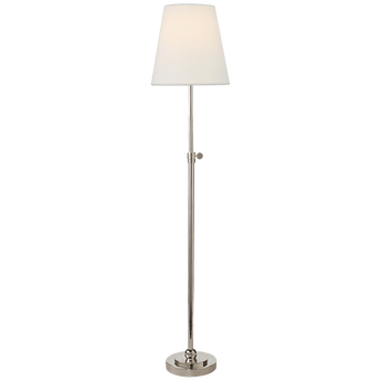 Bryant Table Lamp in Polished Nickel with Linen Shade