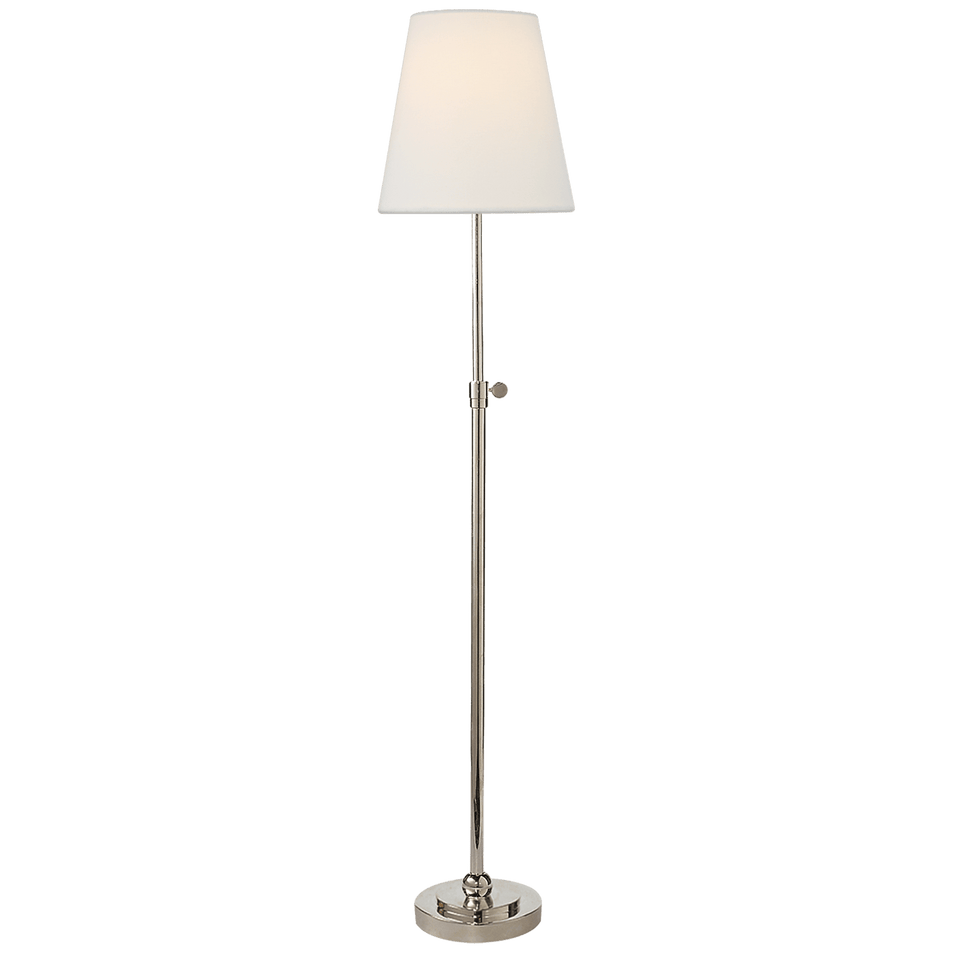 Bryant Table Lamp in Polished Nickel with Linen Shade