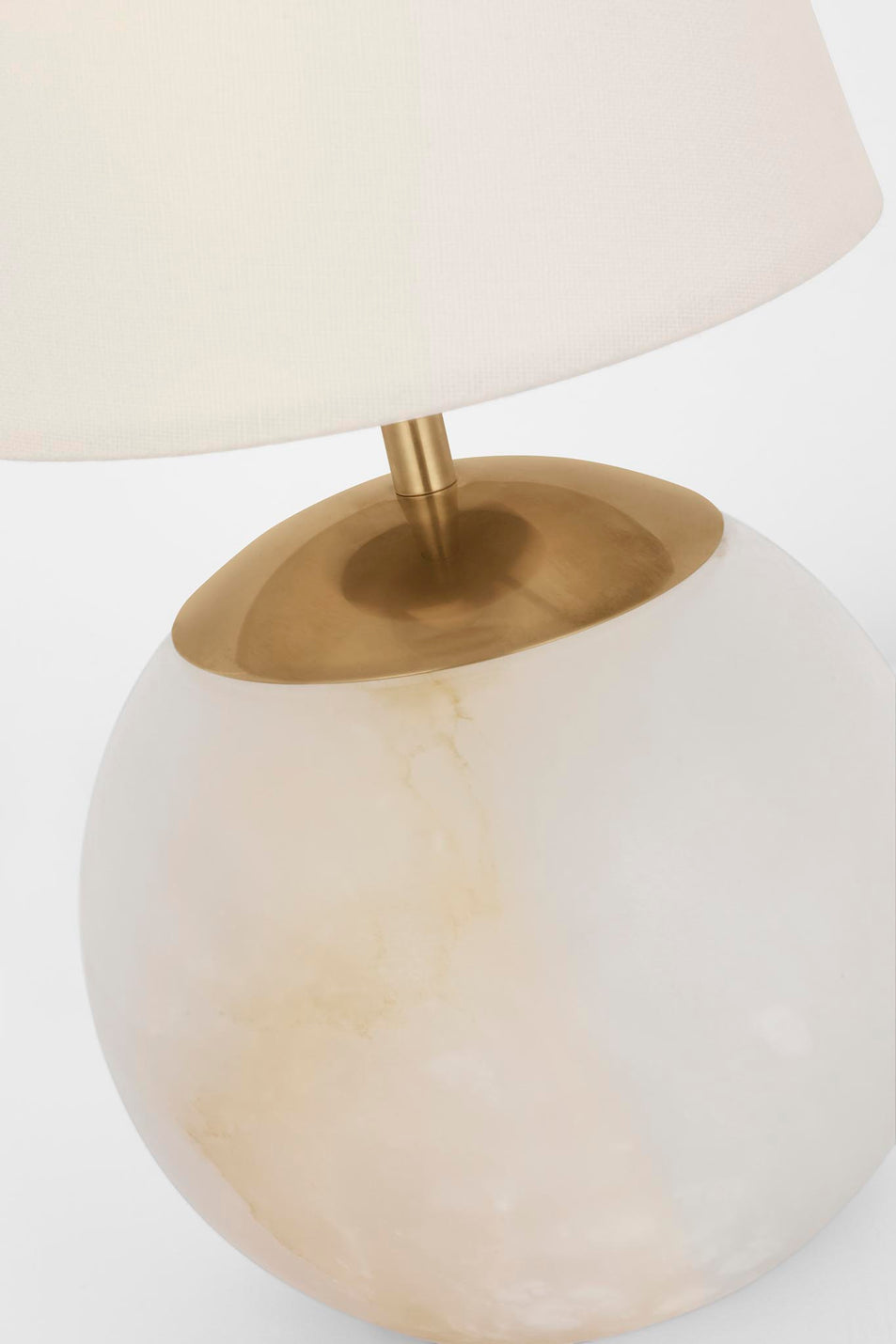 Terri 12" Cordless Accent Lamp in Alabaster with Linen Shade