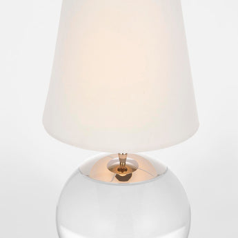 Terri 12" Cordless Accent Lamp in Crystal with Linen Shade