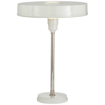 Carlo Table Lamp in Polished Nickel and Antique White