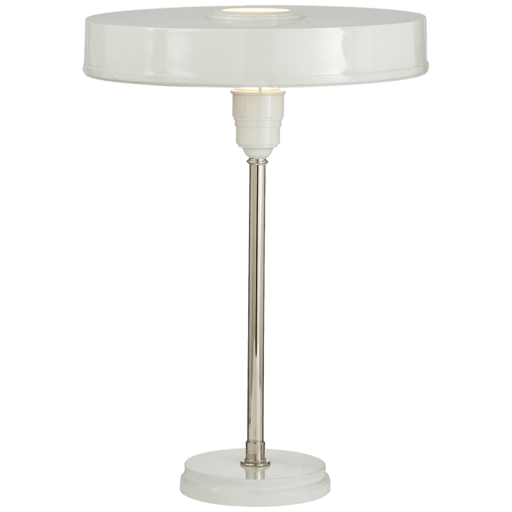 Carlo Table Lamp in Polished Nickel and Antique White