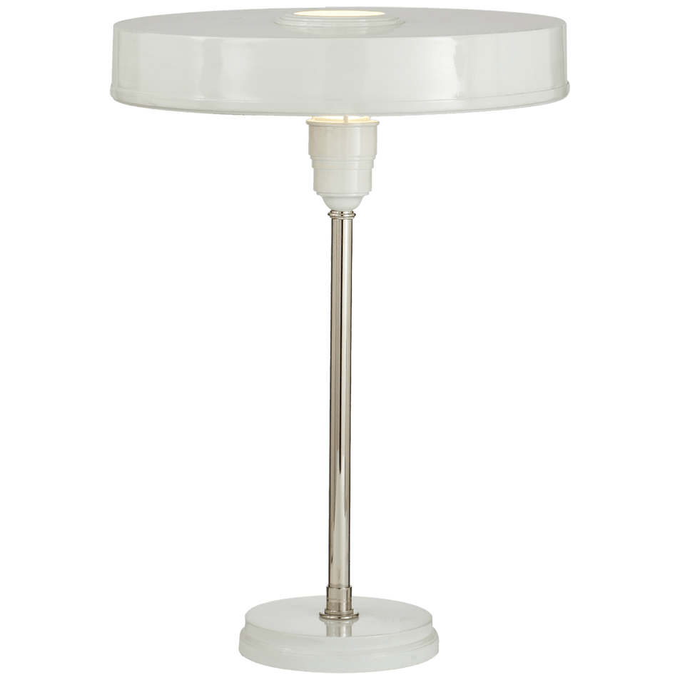 Carlo Table Lamp in Polished Nickel and Antique White